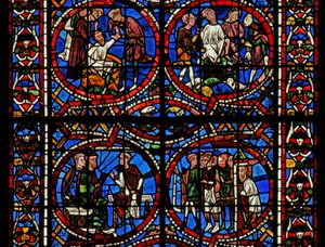 Fenster Nr. 11-R, Darstellung von Joseph erzählt seinen Traum Jakob und seiner Frau