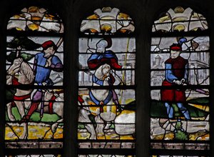 Fenster w111, das das Martyrium eines Heiligen darstellt