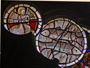 Fenster w114 Darstellung des Tierkreiszeichens Fische