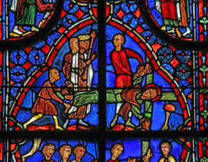 Fenster w11, St. Andreas wird vom Kreuz gelöst von French School