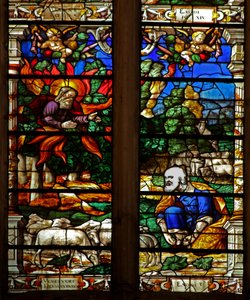 Fenster w120, Moses und der brennende Dornbusch