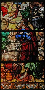 Fenster w120, die Verkündigung an Joachim und St. Anna