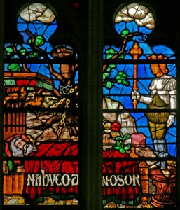 Fenster w136, Szenen aus der Geschichte von Daniel von French School