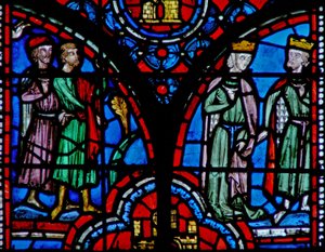 Fenster w13 Ahasverus und Esther besuchen das Fest Esth V 5