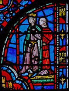 Fenster w13 Ahasverus befragt Esther Esth V 2-3 von French School