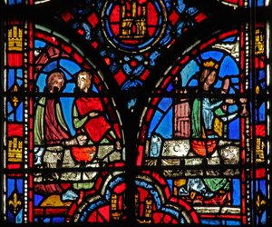 Fenster w13 Esther bittet um ein Bankett Esth V 6-8 von French School