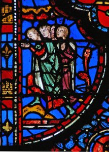 Fenster w13 Die Menge vor Haman Esth III 2 von French School