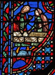 Fenster w14 Saul empfängt Samuel I Sam 9 22-24 von French School
