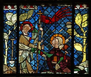 Fenster w14, eine Auferstehungsszene darstellend: Noli Me Tangere von French School