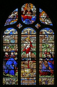 Fenster w14, die mystische Presse; Stifter Jean le Teillieur des Ebrieux