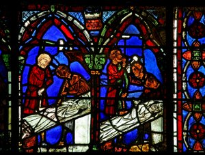 Fenster w15, Stifter darstellend - Maurer