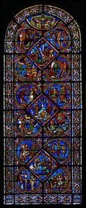 Fenster w15 zeigt das Fenster des barmherzigen Samariters von French School