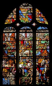Fenster w16, die Israeliten sammeln das Manna