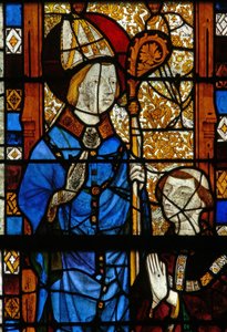 Fenster w17, das St. Nikolaus und den Stifter Oudin de Troyes darstellt von French School