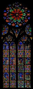 Fenster w17, die Schöpfung und Genesis darstellend von French School