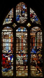 Fenster w17, die Darstellung im Tempel