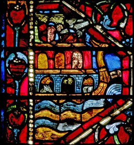 Fenster w19, Geschichte der Arche Noah: die Taube kehrt zurück von French School