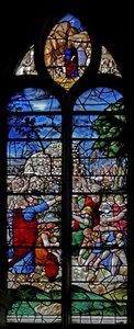 Fenster w1, das Manna vom Himmel darstellt