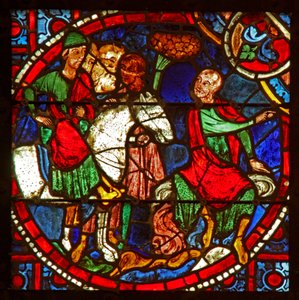 Fenster w1, Darstellung des Heiligen Paulus als Saulus bei der Steinigung des Stephanus von French School