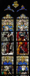 Fenster w1 zeigt St. Thibault und St. Jerome