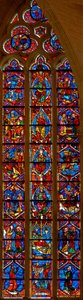 Fenster w202, den Jessebaum und die Kindheit Christi darstellend von French School