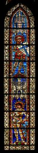 Fenster w203 mit Darstellung von St. Mauritius und St. Viktor (Buntglas) von French School