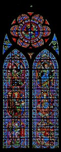 Fenster w203, die Verkündigung und Kindheit Christi darstellend von French School