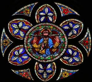 Fenster w205 mit Christus des Jüngsten Gerichts von French School