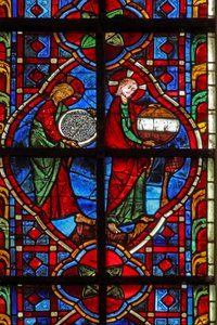 Fenster w207, Gott erschafft die Welt darstellend von French School
