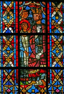 Fenster w209, den heiligen Savinien vor Aurelian darstellend