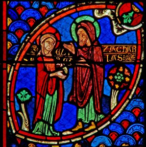 Fenster w20 Darstellung von Zacharias und Elisabeth, den Eltern des Heiligen Johannes des Täufers von French School