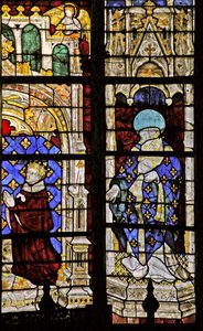 Fenster w210, das St. Denis mit dem Stifter Karl VI. darstellt