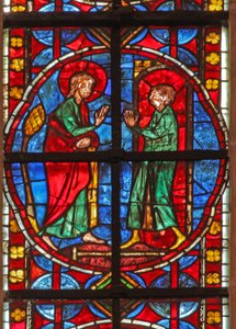 Fenster w210 zeigt St. Jakobus und der Magier Hermogenes Lehrling Philetus von French School