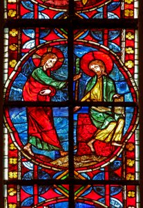 Fenster w210 zeigt St. Jakobus mit Christus von French School