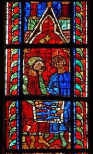 Fenster w210 mit Tric-Trac-Spielern