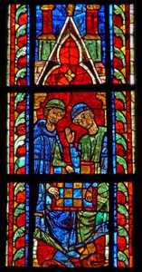 Fenster w210 mit Dame-Spielern von French School