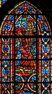 Fenster w211, Darstellung von St. Helen träumt (Buntglas) von French School