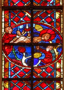 Fenster w211 zeigt das Martyrium des St. Vincent