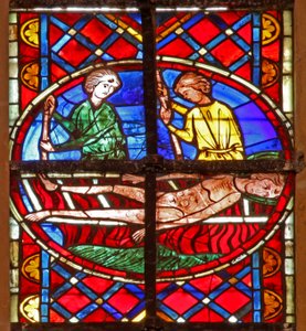 Fenster w211 zeigt das Martyrium des St. Vincent von French School