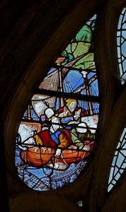 Fenster w21, Christus bringt St. Peter dazu, auf dem Wasser zu gehen (Detail)