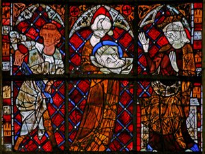 Fenster w225 mit einer Szene aus dem Leben des Heiligen Johannes des Täufers: Salome erhält seinen Kopf