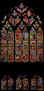 Fenster w232 zeigt Szenen aus der Geschichte vom verlorenen Sohn von French School