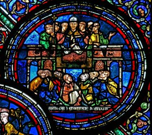 Fenster w23, Darstellung des Heiligen Thomas Becket, der predigt von French School