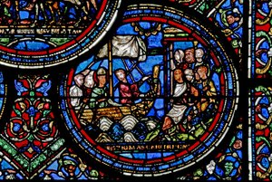 Fenster w23, Darstellung des Heiligen Thomas Becket, der nach England segelt