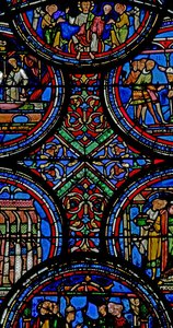 Fenster w23, Darstellung von Hintergrunddetails von French School