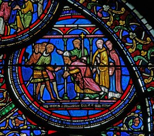 Fenster w23, Darstellung des Mordes an Heiligen Thomas Becket von French School