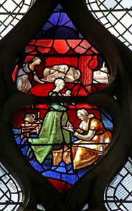 Fenster w26, die Geburt von St. Claude darstellend von French School