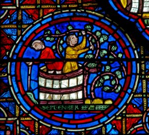 Fenster w28a mit den Monatsarbeiten. März von French School
