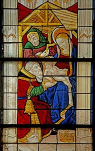 Fenster w29 zeigt die Anbetung eines Magiers