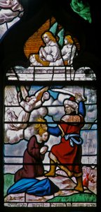 Fenster w29 zeigt die Enthauptung der hl. Barbara von French School